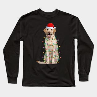 Funny Yellow Labrador Christmas Lights Long Sleeve T-Shirt